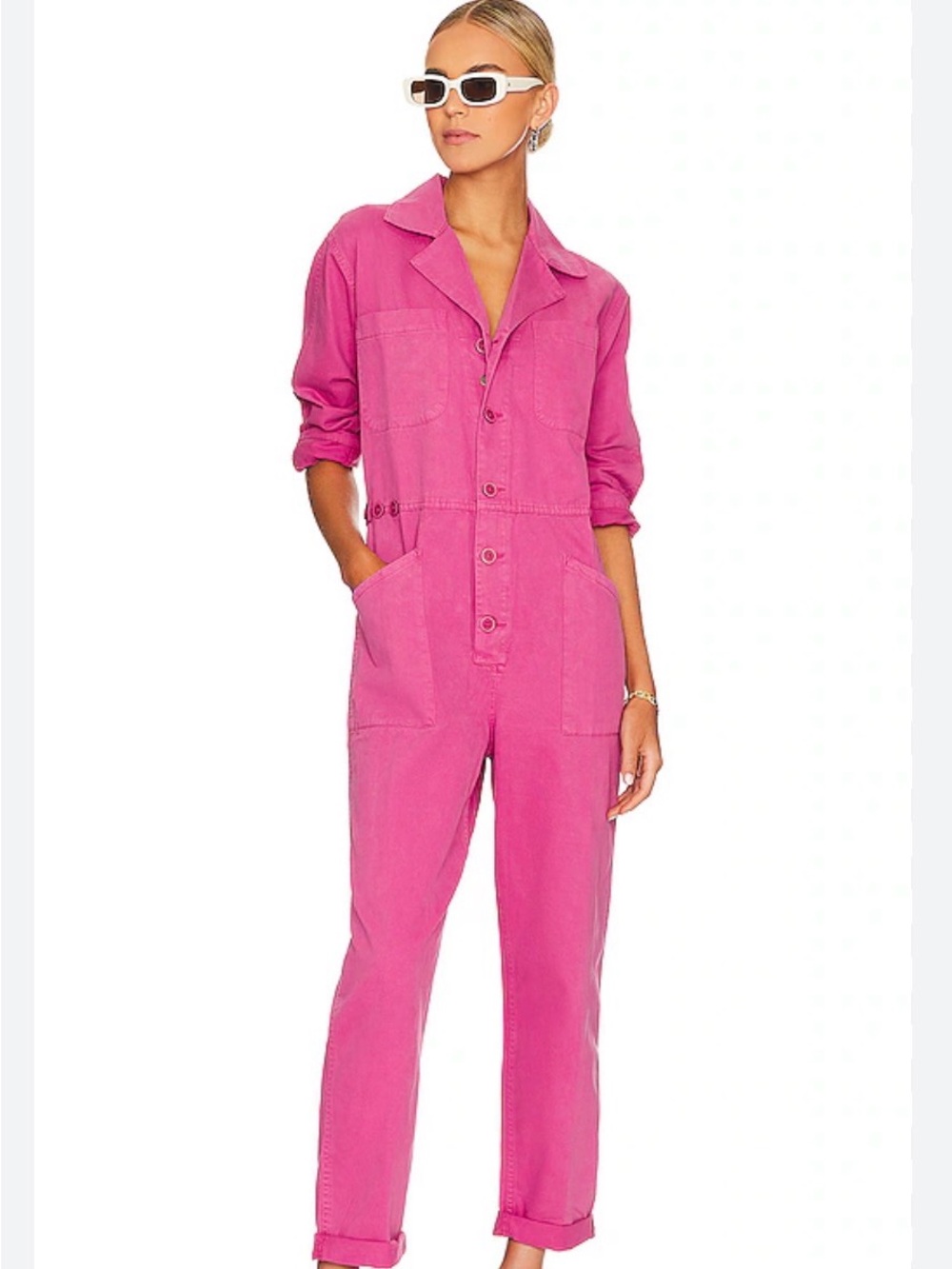 pistola Hot Pink Utility Jumpsuit